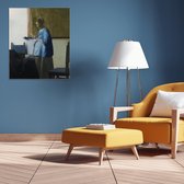 Wanddecoratie / Schilderij / Poster / Doek / Schilderstuk / Muurdecoratie / Fotokunst / Tafereel Brieflezende vrouw - Johannes Vermeer gedrukt op Geborsteld aluminium