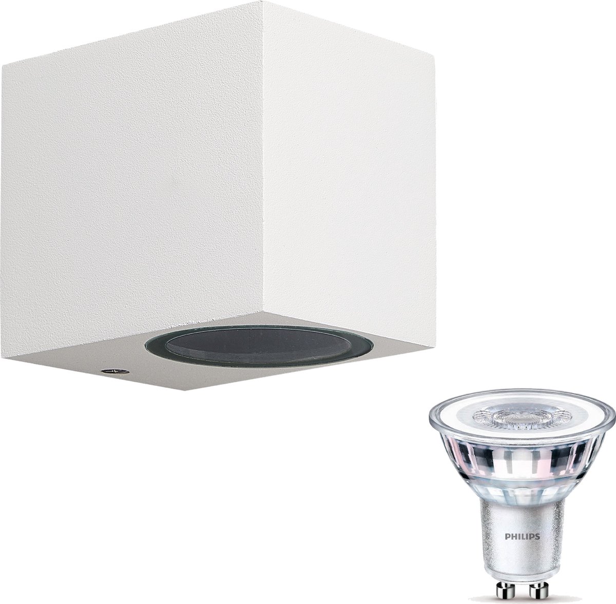 Mantra Kandachu wandlamp vierkant - LED - wit - 1 lichtpunt - Incl. Philips LED Scene Switch Gu10 50W