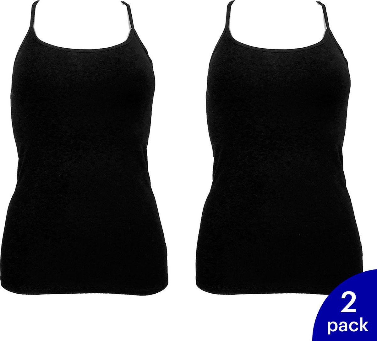O’Neill 2-Pack Racerback Hemd Organisch Elastisch Dames – L 809021 Zwart