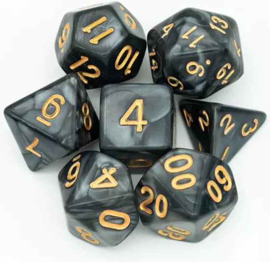 Thumbnail van een extra afbeelding van het spel DnD dice 5 sets! - 5 Polydice sets - 35 stuks - Dungeons and dragons dobbelstenen sets