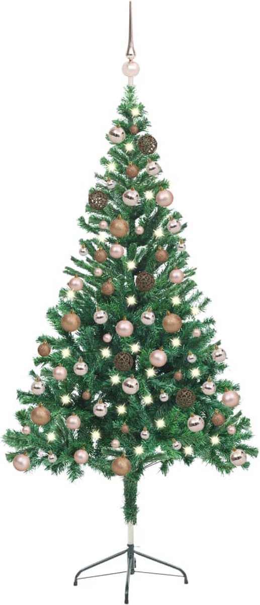 Prolenta Premium - Kunstkerstboom met LED's en kerstballen 380 takken 150 cm