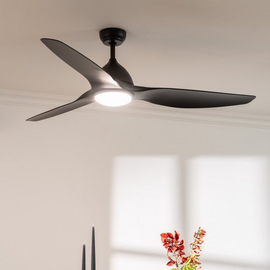 Plafondventilator Emil Zonder Verlichting - 132cm - 6 Snelheden Afstandsbediening Zwart 3