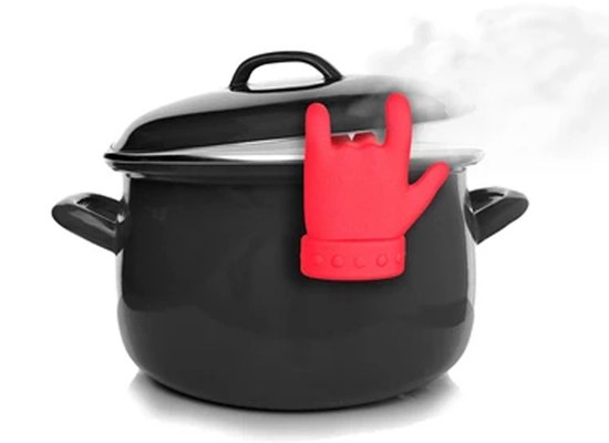 Repose-cuillère Main, Porte-cuillère, Lance- Steam Main Rouge | Porte-cuillère, Pan -couvercle haut | Rouge | main en silicone pour maintenir le couvercle de la casserole juste assez haut ou pour poser votre cuillère.