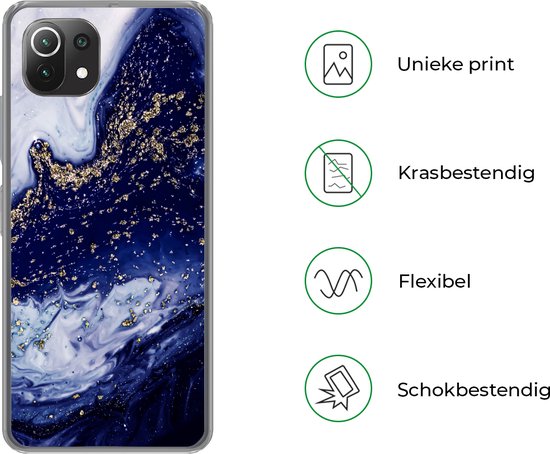 Coque Xiaomi 11T - Marbre - Or - Pierres Naturelles - Coque en Siliconen