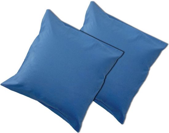 Sleepnight Kussensloop - 2 Pack bleu Effen Katoen - 63 x 63 cm - - 600308-2x-63 x 63 cm