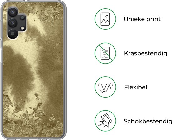 Coque Samsung Galaxy A32 5G - Or - Abstrait - Peinture - Coque de téléphone en Siliconen