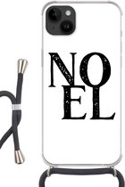 Geschikt voorApple Iphone 14 Plus - Crossbody Case - Noel - Kerst - Quotes - Spreuken - Siliconen - Crossbody - Backcover met Koord - Telefoonhoesje met koord - Hoesje met touw