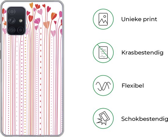 Coque Samsung Galaxy A51 - Une illustration de cœurs qui grandissent - Coque en Siliconen pour téléphone