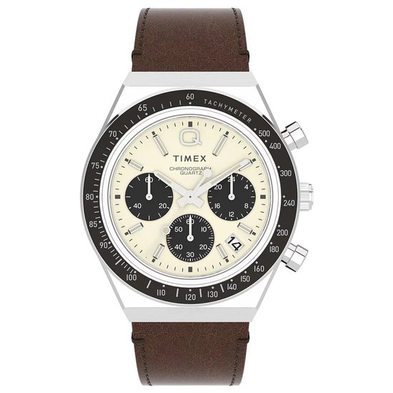 Timex Q Diver TW2V42800 Horloge - Leer - Bruin - Ø 40 mm