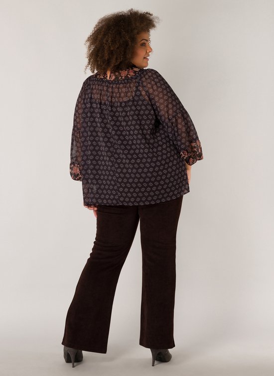 YESTA Djaira Blouse - Black/Multi-Colour - maat 2(50)