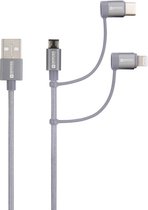 Skross USB-kabel USB 2.0 USB-A stekker 1.20 m Space grijs Rond, Flexibel, Stoffen mantel SKCA00143-1120CN