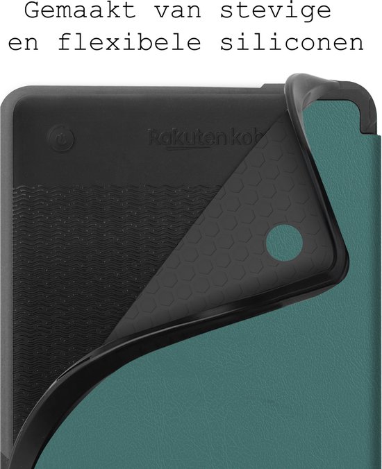 Hoes Geschikt voor Kobo Clara 2E Hoesje Bookcase Cover Hoes - Hoesje Geschikt voor Kobo Clara 2E Hoes Cover Case - Donkergroen van XTREMEXECUTION — afbeelding 4