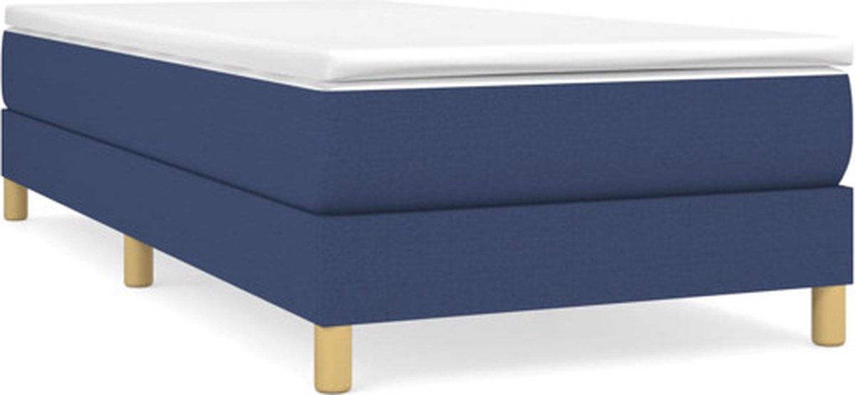 vidaXL - Boxspring - bed - 100x200 - cm - stof - blauw
