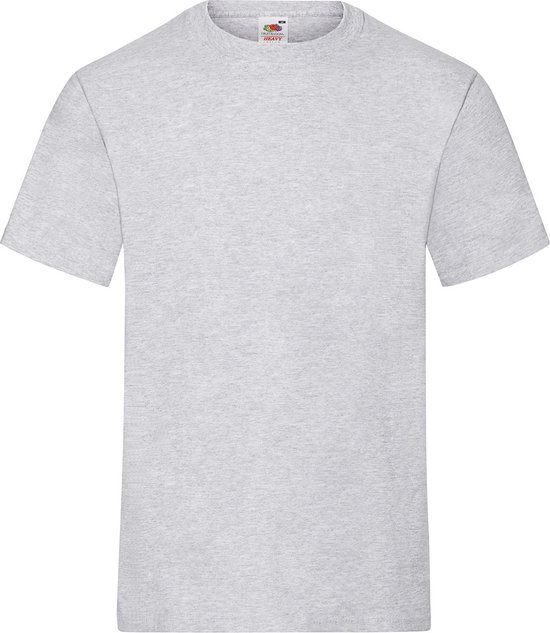 Set van 2x stuks t-shirts grijs heren - Ronde hals - 195 g/m2 - Ondershirt/shirt - Voor mannen, maat: L (EU 52)