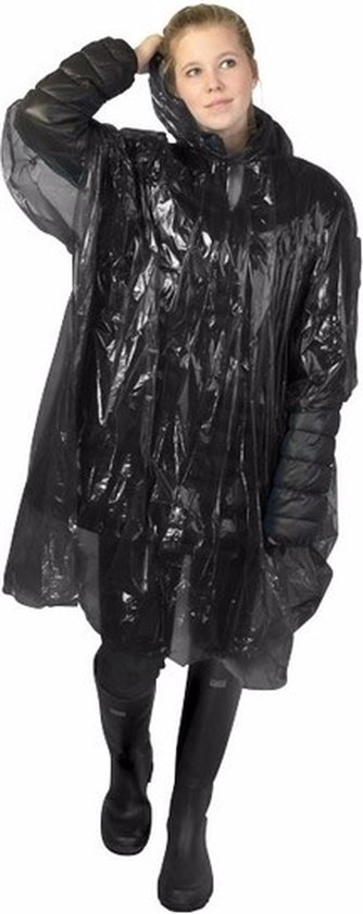 Festival poncho regenjas - blauw - one size