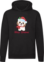 Merry woofmas Hoodie - kerst - feest - huisdier - dieren - hond - honden - kersttrui - unisex - sweater - capuchon