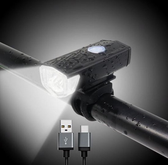 Éclairage avant de vélo - Lampe avant à LED - 400 lumens - Rechargeable - Rechargeable par USB - Étanche - Phare de vélo