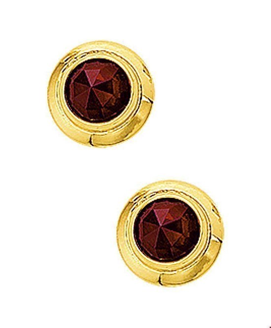 Clous d'Oreille Huiscollectie Grenat Or Jaune Brillant