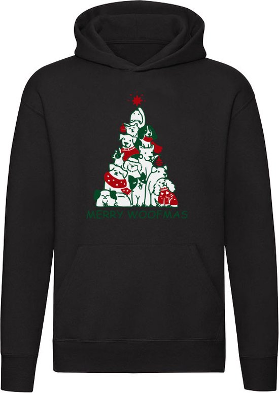 Merry Woofmas Hoodie | Kerst | Hond | Honden | Kersttrui | Kerstcadeau | Trui | Unisex