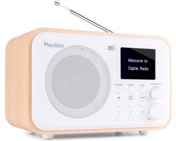 DAB radio met Bluetooth - Audizio Milan - DAB radio retro met accu en FM radio - Wit