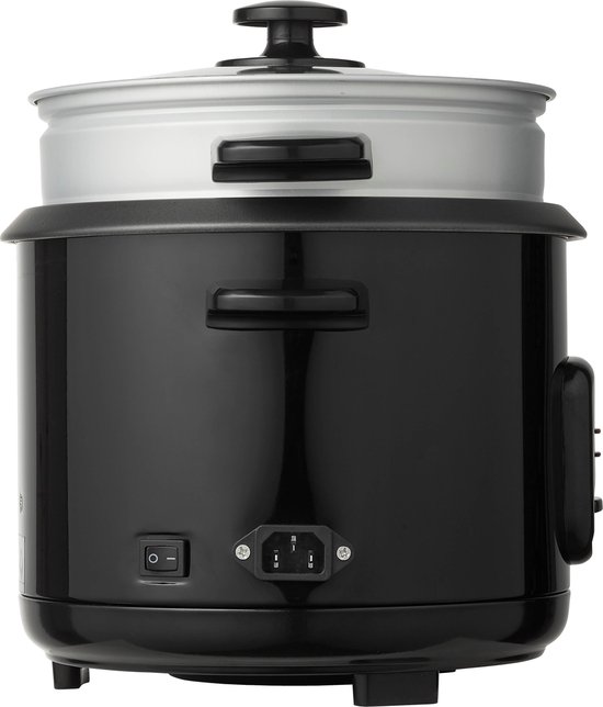 Tomado TRC1501B - Rijstkoker met stoommand - Inhoud 1,5 liter - Warmhoudfunctie - 7 porties - Anti aanbaklaag - Rice cooker - Zwart