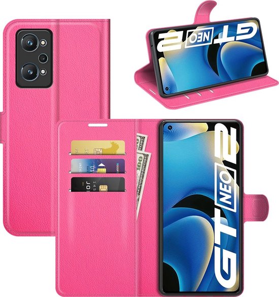 Mobigear Classic Phone Case adapté pour Realme GT Neo 3T Case Bookcase Wallet - Magenta