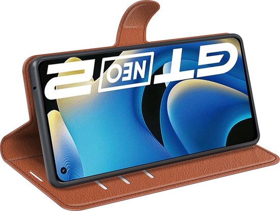 Mobigear Classic Phone Case adapté pour Realme GT Neo 3T Case Bookcase Wallet - Marron