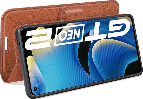 Mobigear Classic Phone Case adapté pour Realme GT Neo 3T Case Bookcase Wallet - Marron