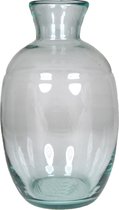 Eco bloemenvaas/vazen van glas met Diameter 18 cm en hoogte 29.5 cm - Voor binnen gebruik