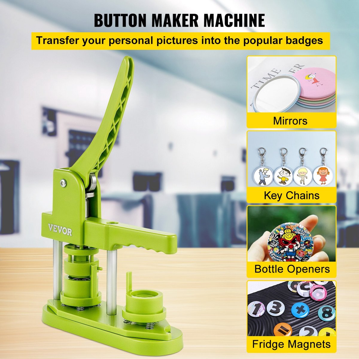 Vevor Button Maker - 25mm Badges - Badge Maker - Buttonmachine ...