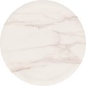 Sous-verre rond avec un motif aspect marbre blanc.