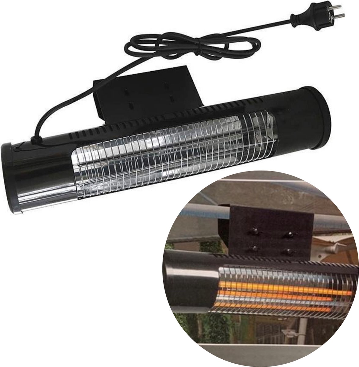 Cheqo® Muur Terrasverwarmer - Infrarood Heater - Infrarood Verwarming -  Hangende... | bol.com