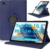 Draaibaar Hoesje 360 Rotating Multi stand Case - Geschikt voor: Samsung Galaxy Tab A8 (2022 & 2021) - SM-X200 / X205 / X207 - 10.5 inch - Donker blauw