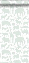 ESTAhome behangpapier dieren mintgroen - 139053 - 0,53 x 10,05 m