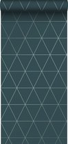 Origin Wallcoverings behang grafische driehoeken blauw - 347715 - 0,53 x 10,05 m