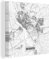 Tableau sur Toile City Map Deventer - 90x90 cm - Décoration murale - Carte