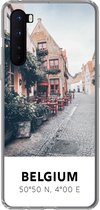 Geschikt voor OnePlus Nord hoesje - België - Café - Terras - Rood - Siliconen Telefoonhoesje