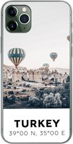 Geschikt voor iPhone 11 Pro Max hoesje - Luchtballon - Turkije - Zomer - Grijs - Siliconen Telefoonhoesje