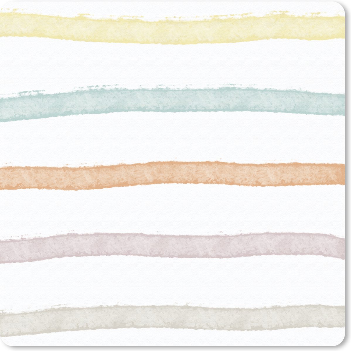 Muismat - Mousepad - Lijn - Pastel - Regenboog - Patronen - 30x30 cm - Muismatten