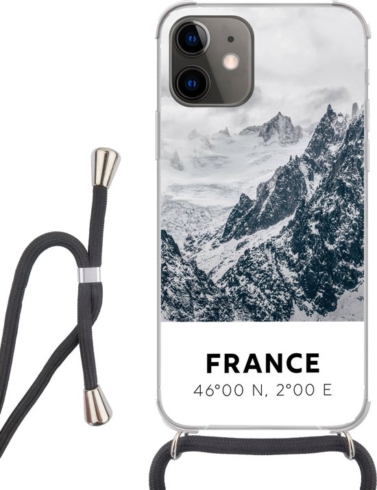 Coque avec cordon iPhone 11 - France - Montagnes - Neige - Siliconen -  Bandoulière -... | bol
