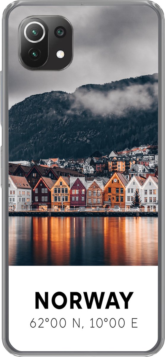 Telefoonhoesje Geschikt voor Xiaomi Mi 11 Lite hoesje - Noorwegen - Scandinavië - Bergen - Winter - Siliconen Telefoonhoesje Telefoonhoesje