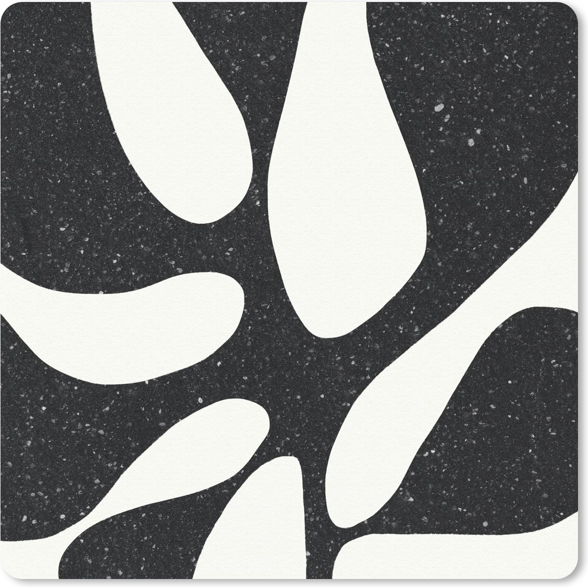 Muismat 30x30 cm - Mousepad Plant - Zwart - Minimalisme - Muismatten
