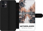 Bookcase Geschikt voor iPhone 12 Mini telefoonhoesje - Nederland - Amsterdam - Gracht - Herfst - Met vakjes - Wallet case met magneetsluiting