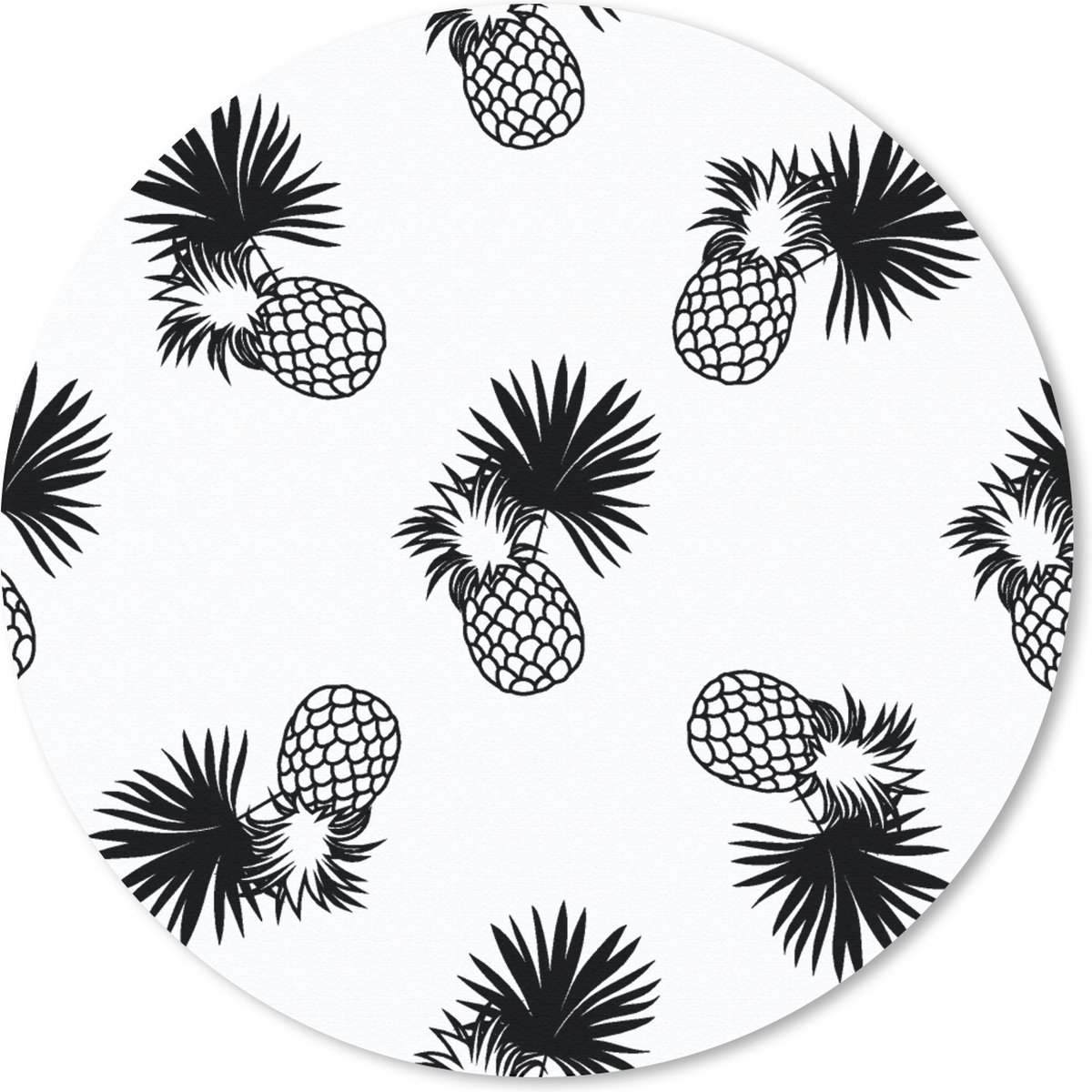 Muismat rond 50x50 cm - Mousepad Ananas - Patronen - Jungle - Ronde muismatten