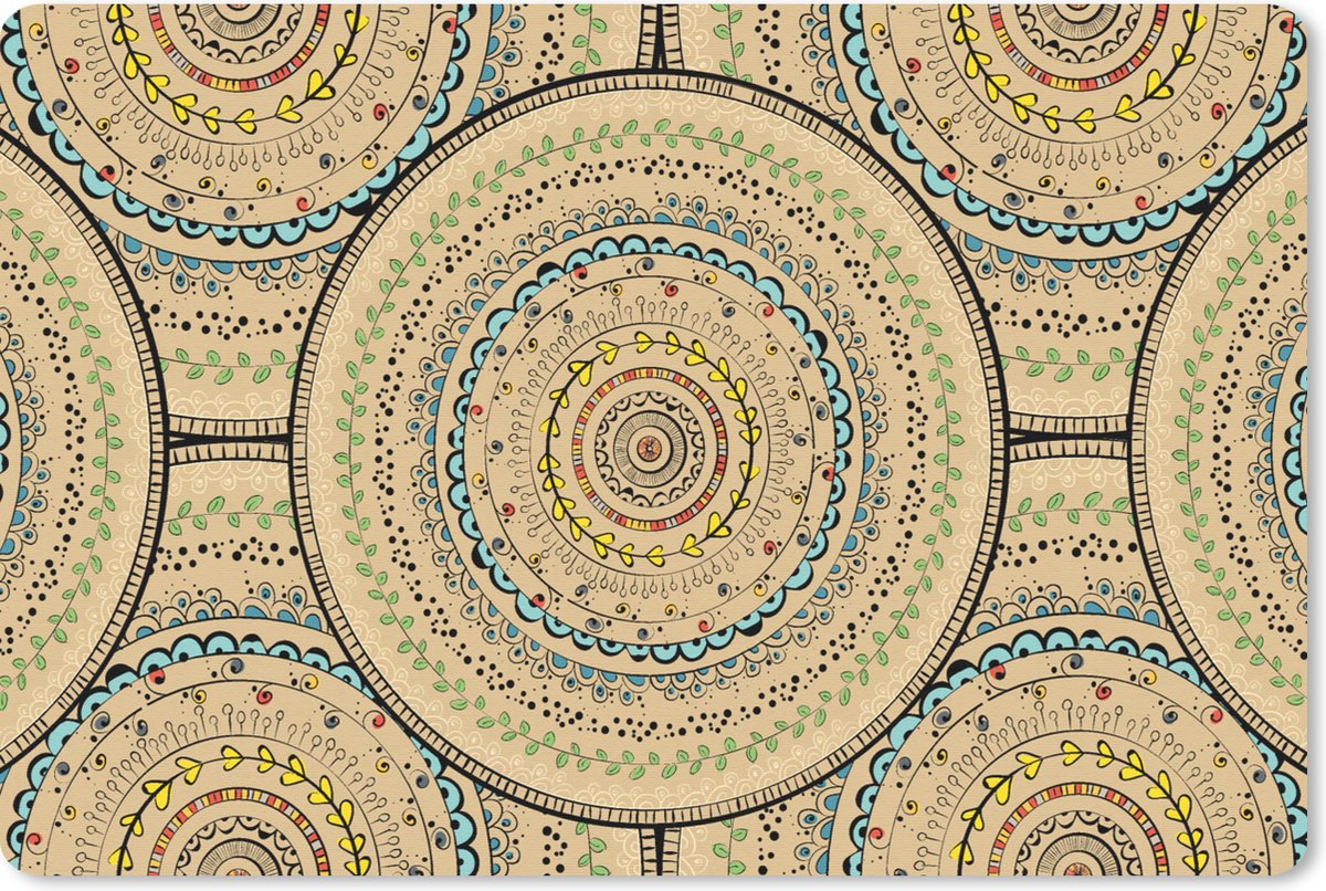 Muismat 27x18 cm - Mousepad Cirkels - Patronen - Zuid-Amerika - Muismatten