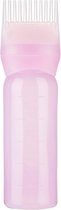 WiseGoods Luxe Haarverf Fles - Flesje Met Borstel - Tool Haren Verven - Haar Accessoires - Kam Doseerfles - Knijpfles 120ML Roze