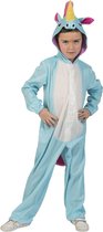 Funny Fashion - Eenhoorn Kostuum - Zeldzame Blauwe Eenhoorn Kind Kostuum - Blauw - Maat 140 - Carnavalskleding - Verkleedkleding