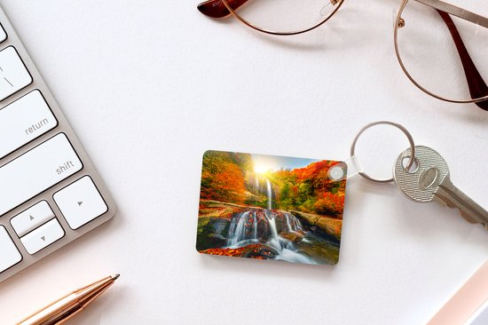 Porte-clés - Cascade - Nature - Automne - Rouge - Water - Cadeaux à distribuer - Plastique