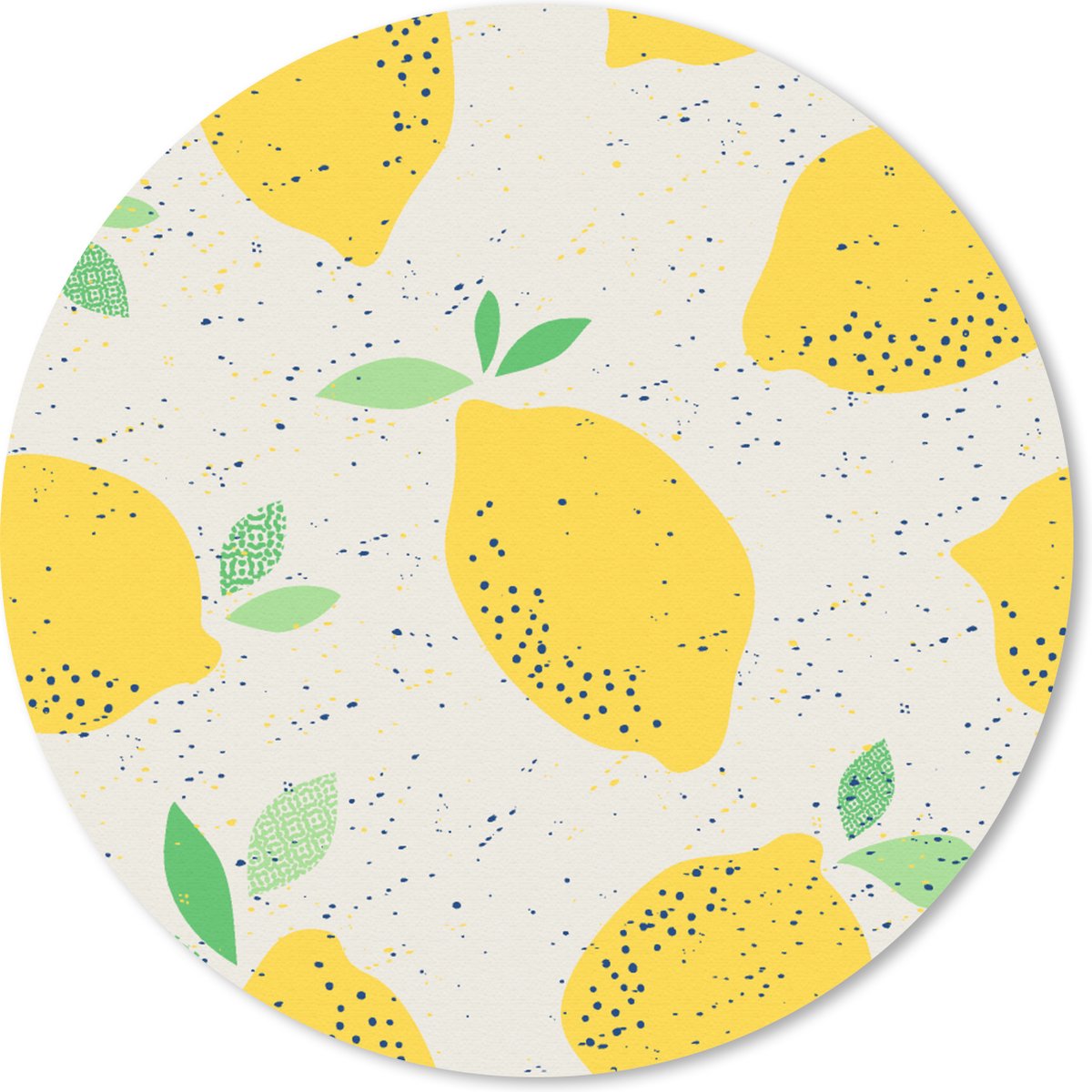 Muismat rond 40x40 cm - Mousepad Citroen - Fruit - Vintage - Design - Ronde muismatten
