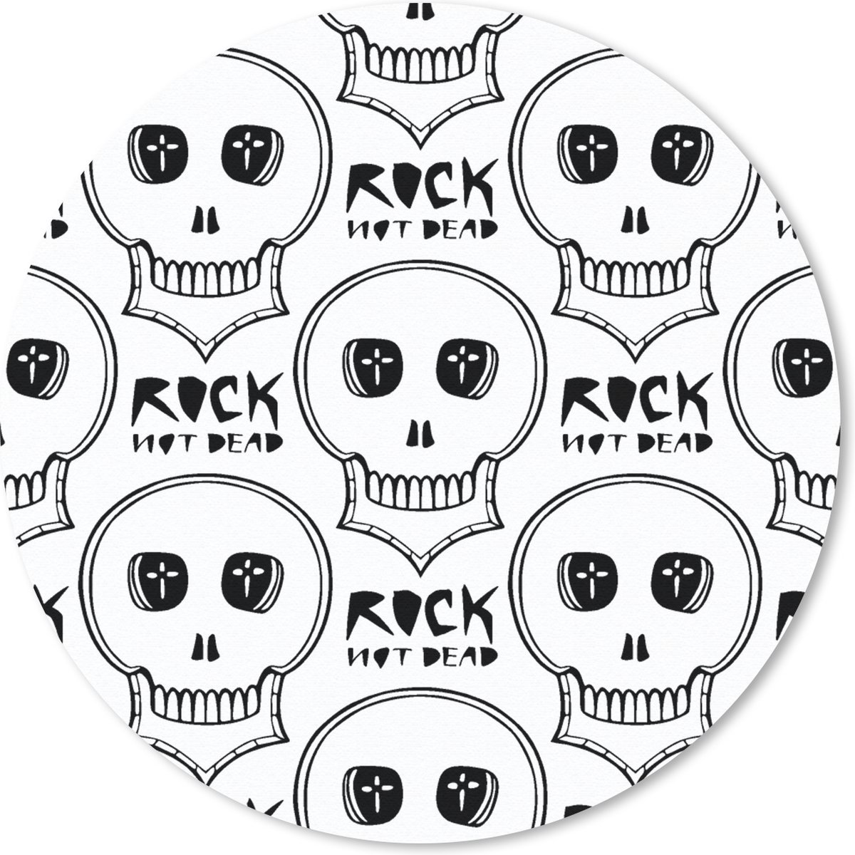 Muismat rond 50x50 cm - Mousepad Doodskop - Quotes - Rock - Patronen - Gothic - Ronde muismatten
